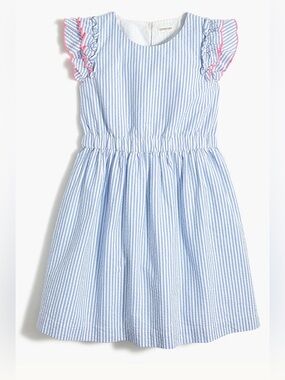 Crewcuts J.Crew Girls Seersucker Flutter Sleeve Dress Size 5